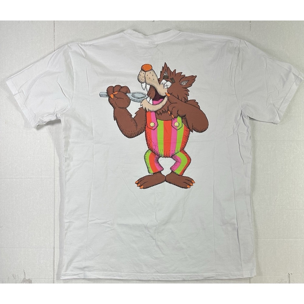 KAWS x General Mills Frute Brute T Shirt Cereal Wolf Graphic White XL